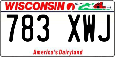 WI license plate 783XWJ