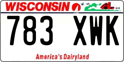 WI license plate 783XWK