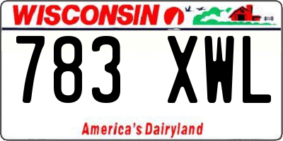 WI license plate 783XWL