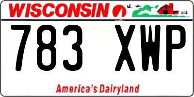 WI license plate 783XWP
