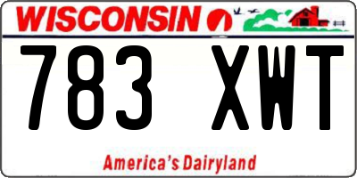 WI license plate 783XWT