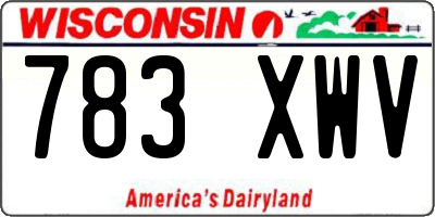 WI license plate 783XWV