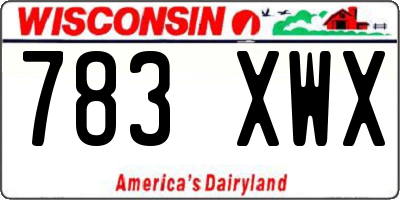 WI license plate 783XWX
