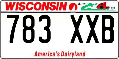 WI license plate 783XXB