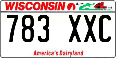 WI license plate 783XXC