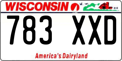 WI license plate 783XXD
