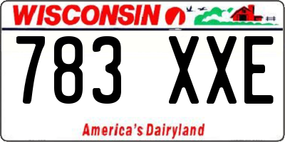 WI license plate 783XXE