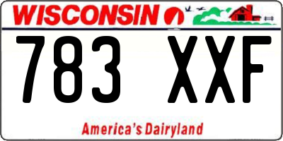 WI license plate 783XXF