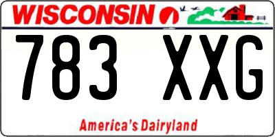 WI license plate 783XXG