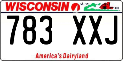 WI license plate 783XXJ