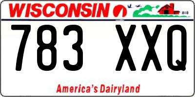WI license plate 783XXQ