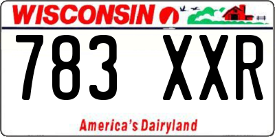 WI license plate 783XXR