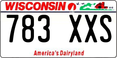 WI license plate 783XXS