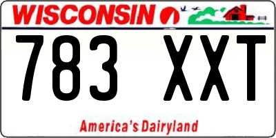 WI license plate 783XXT