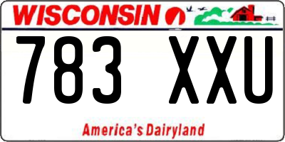 WI license plate 783XXU