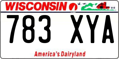 WI license plate 783XYA