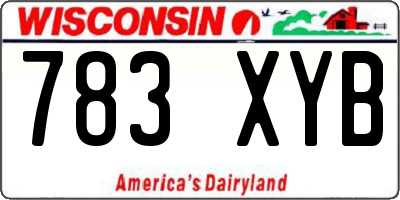 WI license plate 783XYB