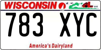 WI license plate 783XYC