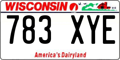 WI license plate 783XYE