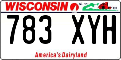 WI license plate 783XYH