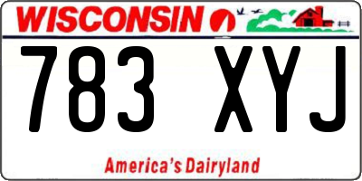 WI license plate 783XYJ