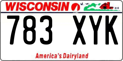 WI license plate 783XYK