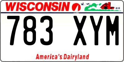 WI license plate 783XYM