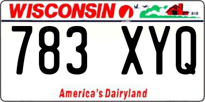 WI license plate 783XYQ