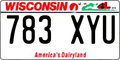 WI license plate 783XYU