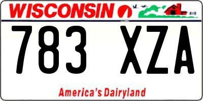 WI license plate 783XZA