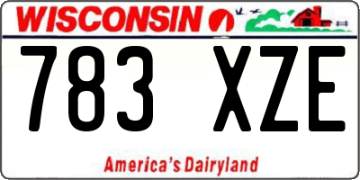 WI license plate 783XZE