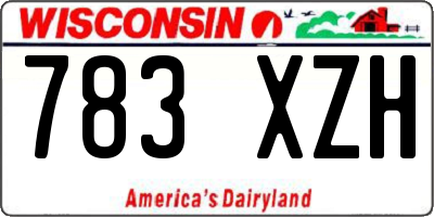 WI license plate 783XZH