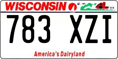 WI license plate 783XZI
