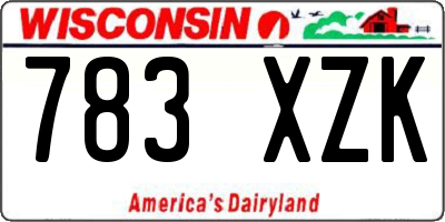 WI license plate 783XZK