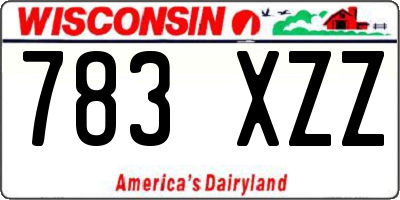 WI license plate 783XZZ