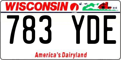 WI license plate 783YDE