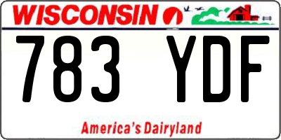 WI license plate 783YDF