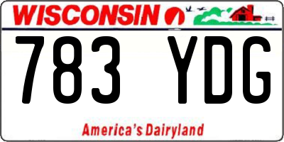 WI license plate 783YDG