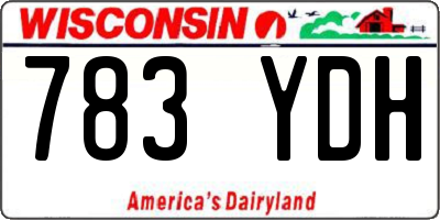 WI license plate 783YDH