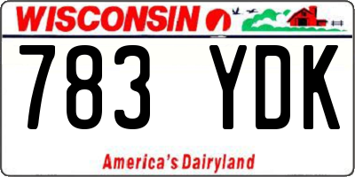 WI license plate 783YDK