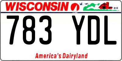 WI license plate 783YDL