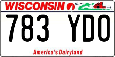WI license plate 783YDO
