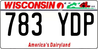 WI license plate 783YDP