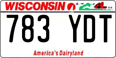 WI license plate 783YDT