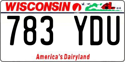 WI license plate 783YDU