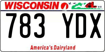 WI license plate 783YDX