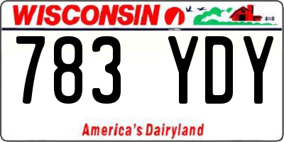 WI license plate 783YDY