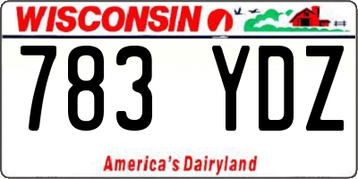 WI license plate 783YDZ
