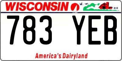 WI license plate 783YEB