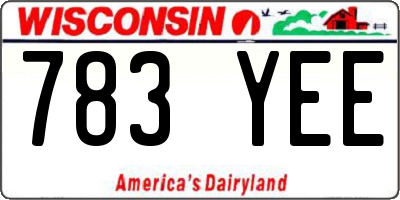 WI license plate 783YEE